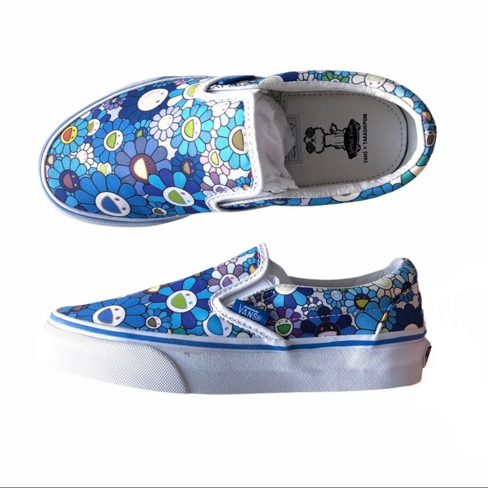 New Vans X Takashi Murakami Blue Flower Slip-On LX